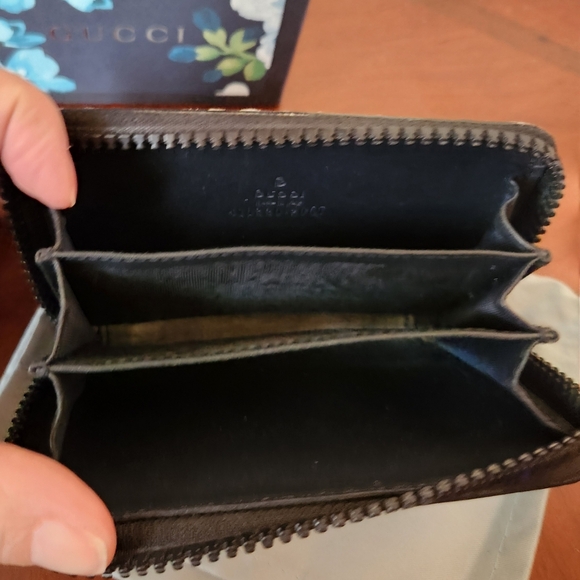 Gucci Blooms Floral Leather Blue Zip Wallet Card Case - Picture 6 of 8